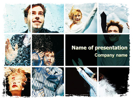 Businessmen Underwater Presentation Template, Master Slide