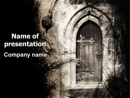 Old Door Presentation Template, Master Slide