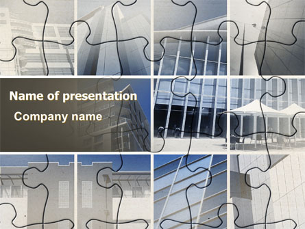 Business Center Puzzle Presentation Template, Master Slide