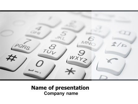 Phone Dial Pad Presentation Template, Master Slide