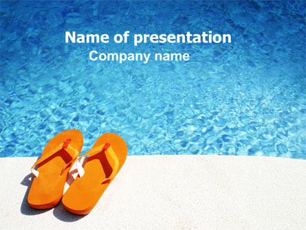 Slippers On A Pool Skirting Presentation Template, Master Slide