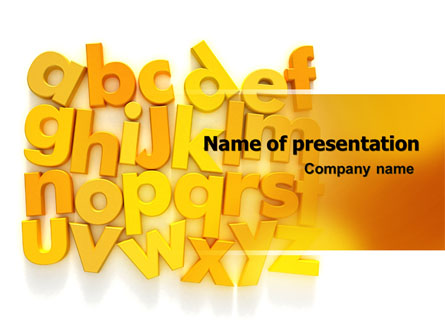 Orange Alphabet Presentation Template, Master Slide