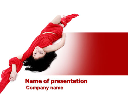 Red Dress Fashion Girl Presentation Template, Master Slide