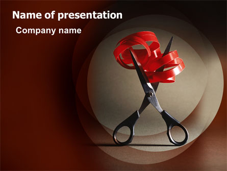 Ribbon And Scissors Presentation Template, Master Slide