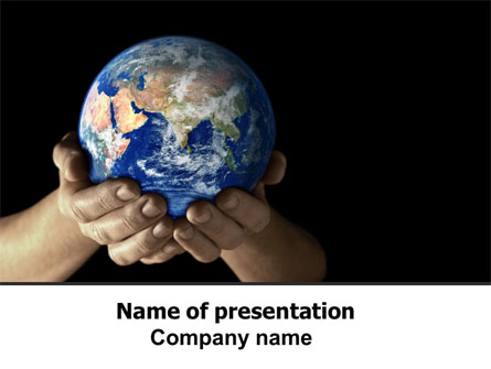 Globe In Children's Hands Presentation Template, Master Slide