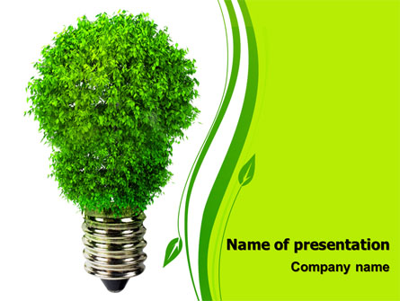 Green Eco Lamp Presentation Template, Master Slide