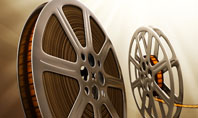 Film Reel In Light Brown Color Presentation Template