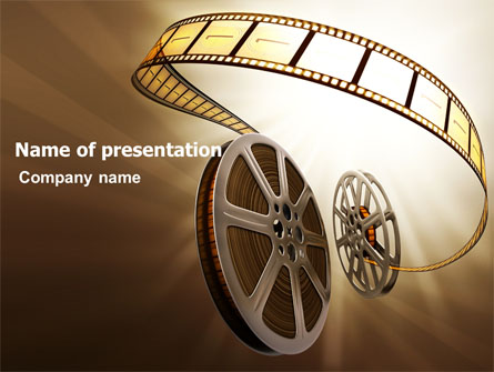 Film Reel In Light Brown Color Presentation Template, Master Slide