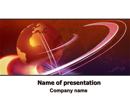 Red Globe In The Ring Presentation Template, Master Slide