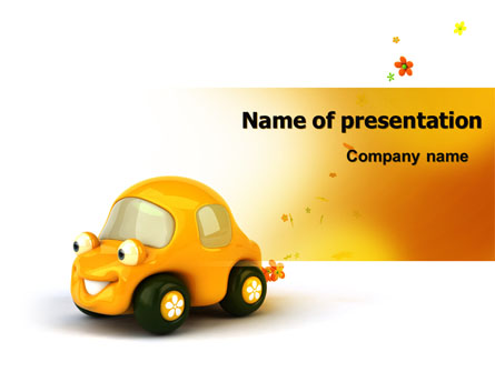 Orange Toy Car Presentation Template, Master Slide