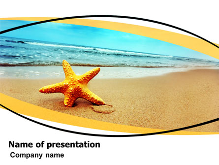 Starfish On The Beach Presentation Template, Master Slide