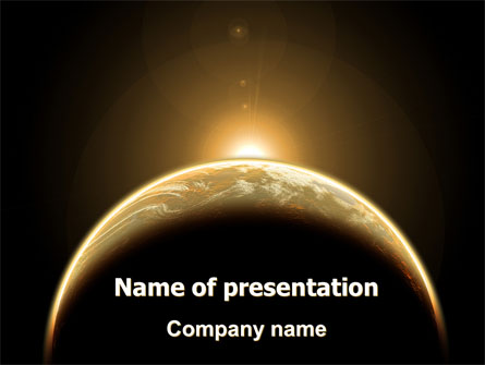 Sepia Sunrise in Space Presentation Template, Master Slide