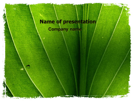 Streaks Of Green Leaf Presentation Template, Master Slide