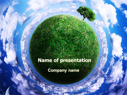 Green Planet In the Space Presentation Template, Master Slide