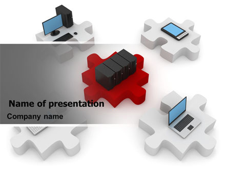 Central Computer Server Presentation Template, Master Slide