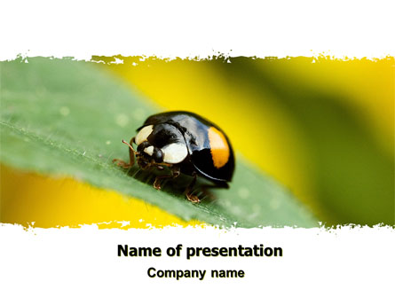 Bug On Green Leaf Presentation Template, Master Slide