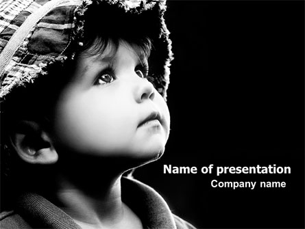 Child In Black And White Presentation Template, Master Slide