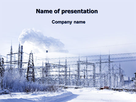 Snowcovered Power Line Presentation Template, Master Slide