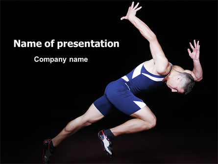 Hard Start Of Runner Presentation Template, Master Slide
