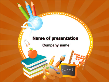 School Learning Theme Presentation Template, Master Slide