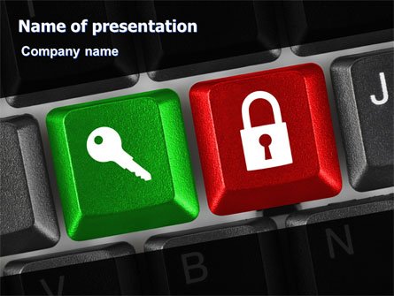 Lock And Key On The Keyboard Presentation Template, Master Slide