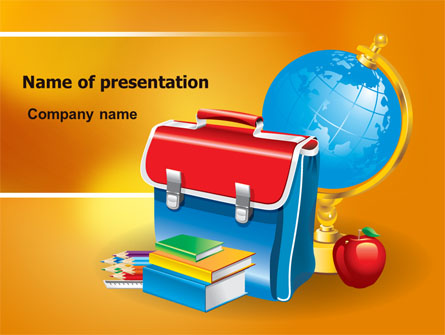 School Bag Presentation Template, Master Slide