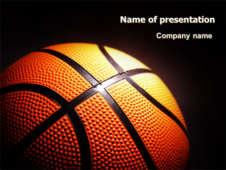 Basketball Ball on NBA Colors Floor Presentation Template, Master Slide