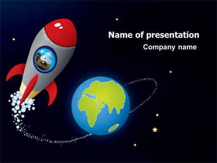 Cartoon Rocket Presentation Template, Master Slide