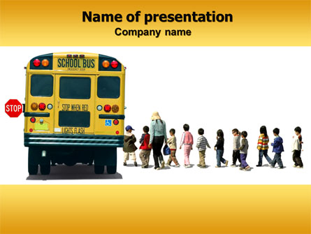 School Bus Stop Presentation Template, Master Slide