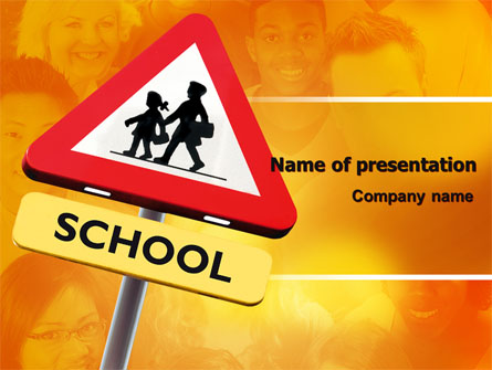 Sign Of School Crossing Presentation Template, Master Slide