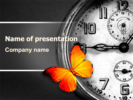 Butterfly Sitting On The Clock Presentation Template, Master Slide