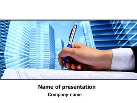 Signing Document Free Presentation Template, Master Slide