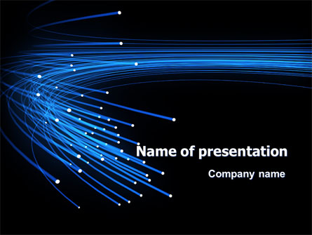Blue Optic Fibers Presentation Template, Master Slide