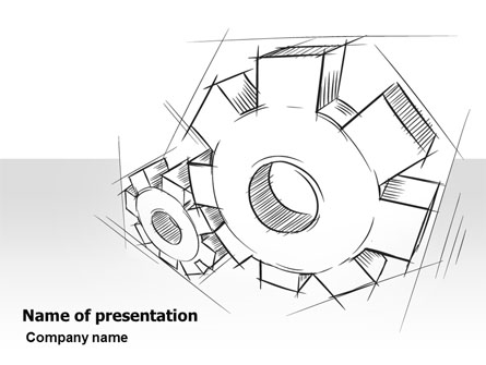 Functioning Gears Presentation Template, Master Slide