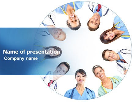 Medical Personnel Circle Presentation Template, Master Slide