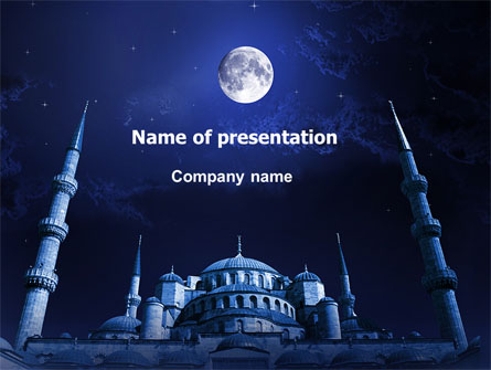 Mosque In Moonlight Presentation Template, Master Slide