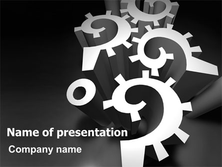 Mechanical Question Marks Presentation Template, Master Slide