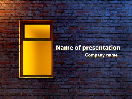 Yellow Window On The Brick Wall Presentation Template, Master Slide