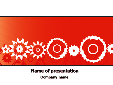 Geared Red Presentation Template, Master Slide