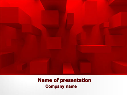 Red 3D Figures Presentation Template, Master Slide