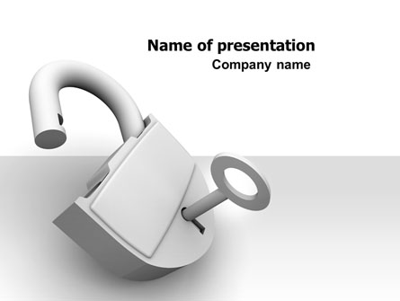 Unlocked Padlock Presentation Template, Master Slide