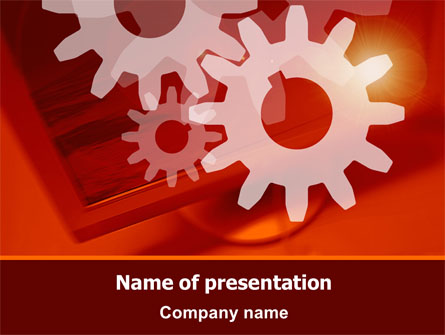 Red Gears Presentation Template, Master Slide