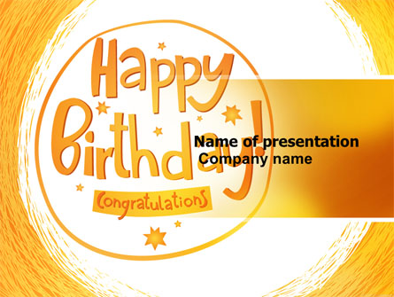 Happy Birthday Card Presentation Template, Master Slide