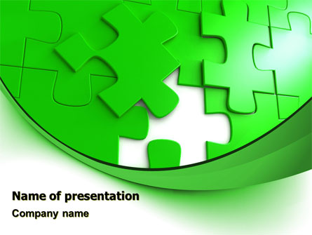Green Puzzle Presentation Template, Master Slide
