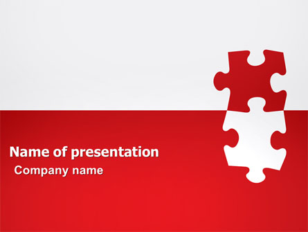 Red Jigsaw Pieces Presentation Template, Master Slide