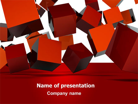 3D Red Cubes Presentation Template, Master Slide