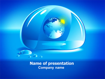 Blue Water Drop Presentation Template, Master Slide
