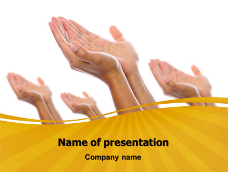 Begging Hands Presentation Template, Master Slide