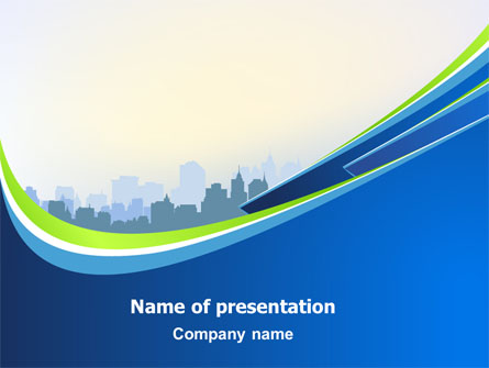 Blue Cityscape Presentation Template, Master Slide