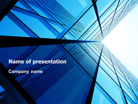 Blue Windows Of Skyscraper Presentation Template, Master Slide
